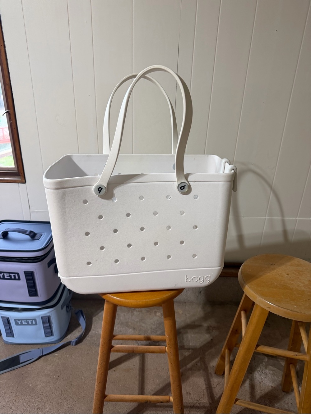 BOGG BAG White Perforated Tote with Double Handles